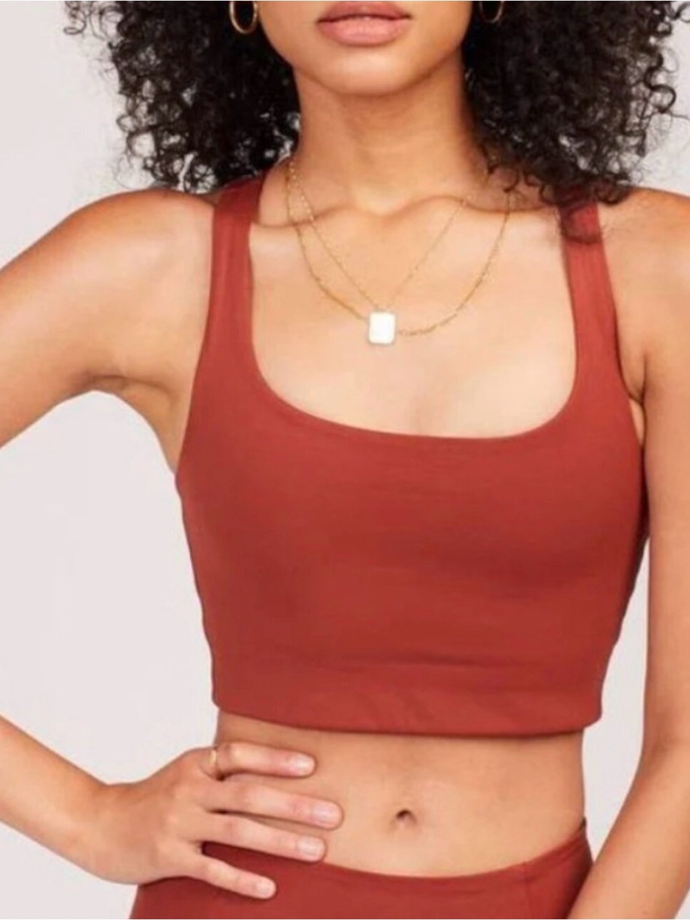 girlfriend collective Paloma Rust Orange Racerback Sports Bra